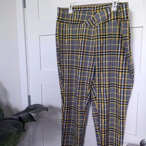Plus Asymmetrical Waistband Tartan Pants